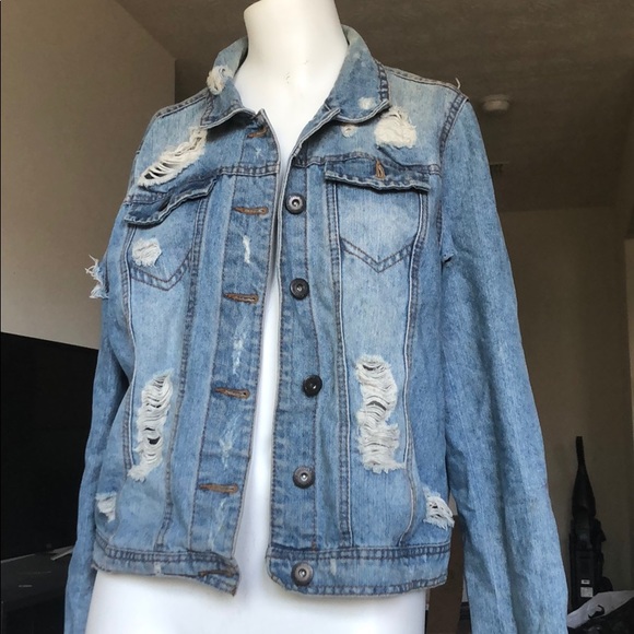 highway jeans distressed denim jacket